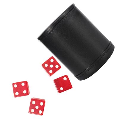 Alasum 1pc Silent Dice Cup Box Dice Pu Leather Container for Ktv Bar and Cup Easy to Hold and Clean