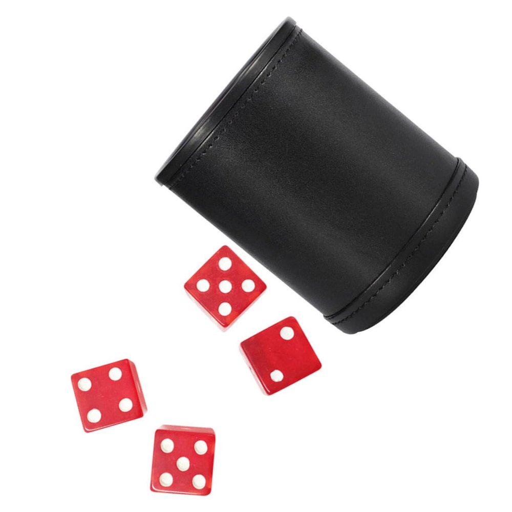FELTECHELECTR Dice Game Box with Lined Dice Cup Shaking Cup Set for Ktv Bar Party Games