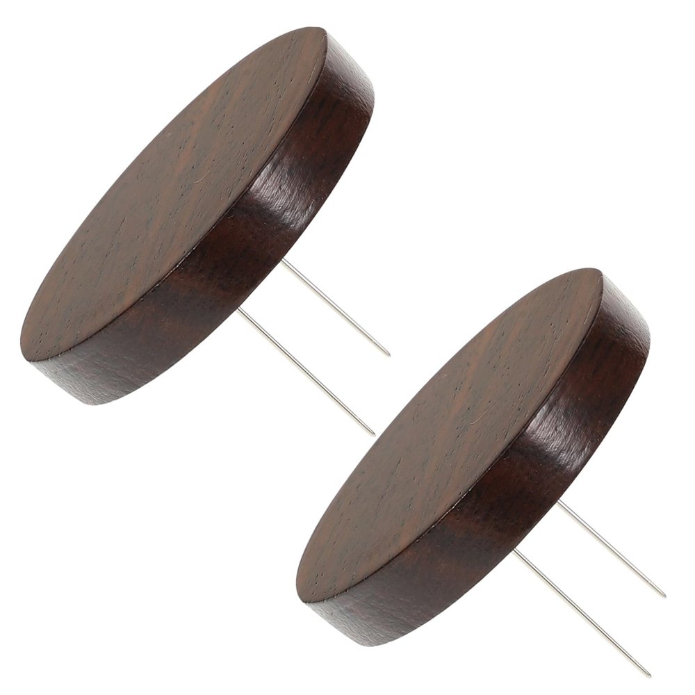 Anneome 2pcs Wooden Base Doll Display Stand for Crochet Dolls Stable with Needle Support Ebony for Showcasing Stores Exhibitions