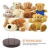 Anneome 2pcs Wooden Base Doll Display Stand for Crochet Dolls Stable with Needle Support Ebony for Showcasing Stores Exhibitions view 4