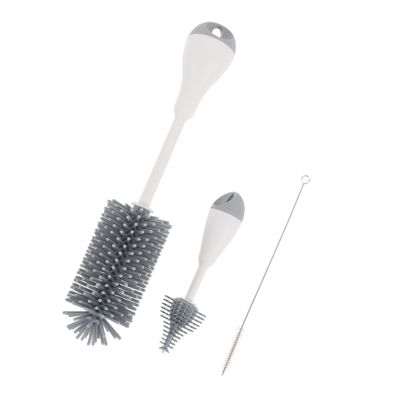 TOYANDONA 3pcs Silicone Bottle Cleaning Set Ergonomic Long Handle Brushes for Versatile Cleaning of Milk Bottles Water Cups and Wine Lightweight and Durable Design