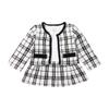 MBMSHEGH Baby Girls 2Pcs Princess Outfits Autumn Winter Clothes Long Sleeve Patchwork Dress+Plaid Coat Tops Formal Costumes (A-Plaid, 5-6 Years) view 1