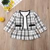 MBMSHEGH Baby Girls 2Pcs Princess Outfits Autumn Winter Clothes Long Sleeve Patchwork Dress+Plaid Coat Tops Formal Costumes (A-Plaid, 5-6 Years) view 2