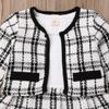 MBMSHEGH Baby Girls 2Pcs Princess Outfits Autumn Winter Clothes Long Sleeve Patchwork Dress+Plaid Coat Tops Formal Costumes (A-Plaid, 5-6 Years) view 3