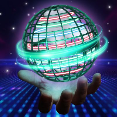 UROINT 2025 Flying Orb Ball for Kids, Magical Galaxy Hover Cosmic Space Boomerang Rotating Floating Mini Hand Drone Stocking Stuffer Xmas Toys for Girls Boys Teen Age 6 7 8 9 10+ Green