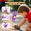 Toys for 3-12 Year Old Boys Walkie Talkies for Kids 3 Channels 2 Way Radio Gifts Toys with Backlit LCD Flashlight 3 Miles Range for Age 3 up Boy and Girls to Outside, Hiking, Camping (Purple) view 4