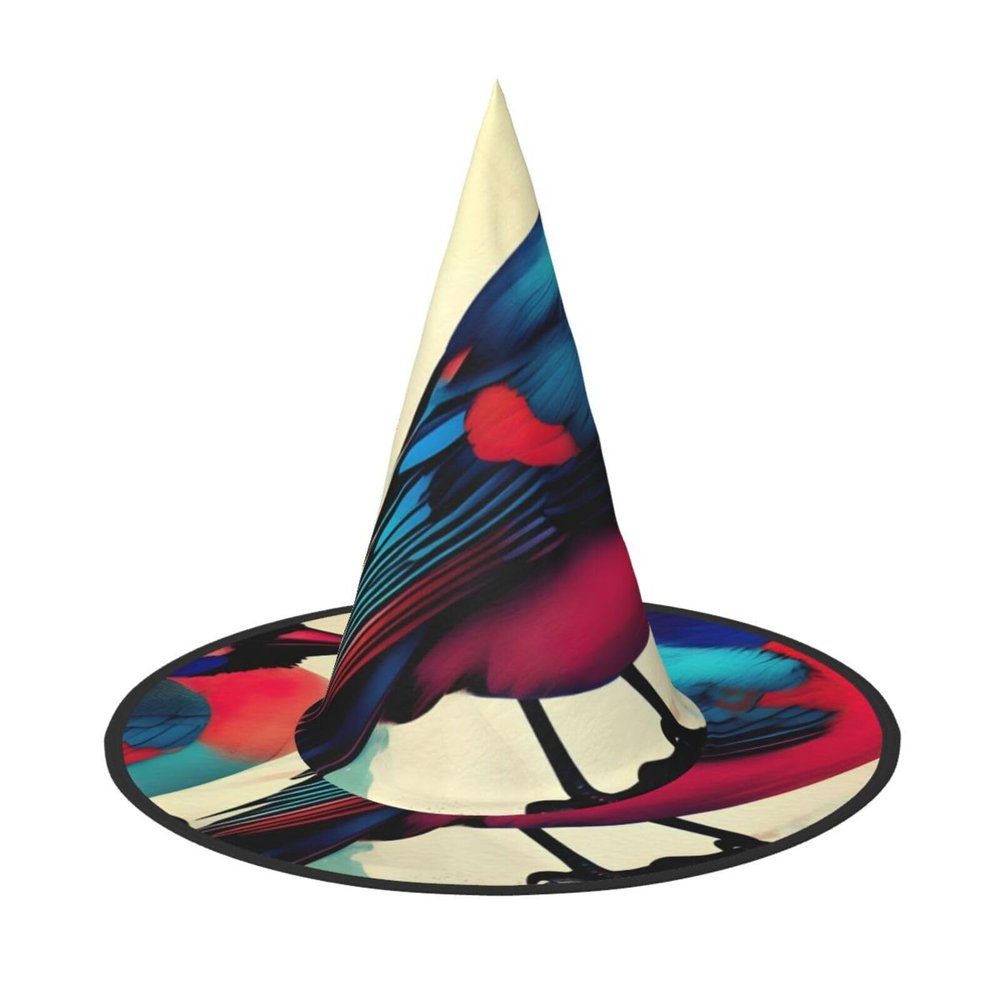 BGSHJVF Birds Print Halloween Witch Hat Cosplay Caps Halloween Decoration Costume Accessories For Party