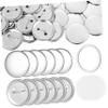 Anneome 100sets Button Badge Making Supplies Iron Round Pins Covers Films and Washers for Crafting Custom Badges for Teams and Events view 1