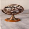 Antique Brass Armillary Sphere Globe 12" Celestial Globe Astrolabe Navigation Decor Nautical Home Decor Zodiac Wooden Display Pirate Ship view 1