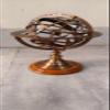 Antique Brass Armillary Sphere Globe 12" Celestial Globe Astrolabe Navigation Decor Nautical Home Decor Zodiac Wooden Display Pirate Ship view 2