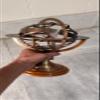 Antique Brass Armillary Sphere Globe 12" Celestial Globe Astrolabe Navigation Decor Nautical Home Decor Zodiac Wooden Display Pirate Ship view 3