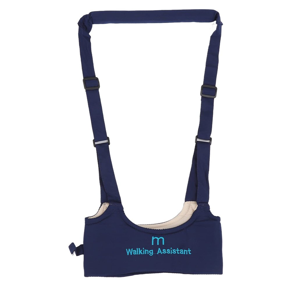 Baby Walking Harness for Safe Walking, Adjustable Handheld Kids Walker Helper, Skin Friendly Material to Relieve Back Pain, Navy Blue Design for Comfort and Stability (Navy Blue)