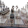 Aakrati Metal Brass Chess Set Tribal Warli Art in Velvet Storage Box. (14 Inch) view 2
