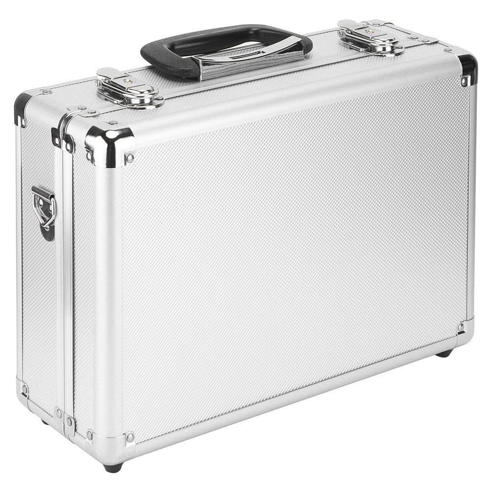 Aluminum Case, Bag, Holder with High Density Foam for JR FUTABA FLYSKY Transmitter, Aluminum Alloy, Stainless Steel, Silver Plastic, Remote Control Storage