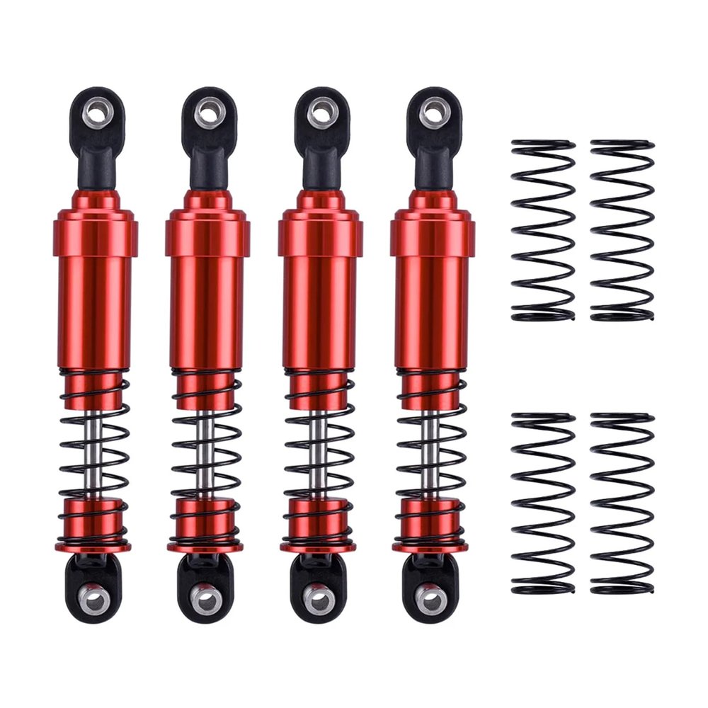 100mm Metal 1/10 RC Crawler Shocks Absorber Springs Pre-Oiled for Gen7 Gen8 SCX10 1/10 TRX4 Upgrades (Red)
