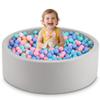 Aunekiv 35.4" x 11.8" Foam Ball Pit for Toddlers, Baby Round Balls Pool for Babies 1-3, Kids Play Ball Pits Ideal Gift for Boys and Girls, Balls Not Included, Grey view 1