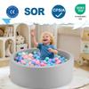 Aunekiv 35.4" x 11.8" Foam Ball Pit for Toddlers, Baby Round Balls Pool for Babies 1-3, Kids Play Ball Pits Ideal Gift for Boys and Girls, Balls Not Included, Grey view 3