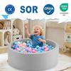 Aunekiv 47.2" x 15.7" Foam Ball Pit for Toddlers, Baby Round Balls Pool for Babies 1-3, Kids Play Ball Pits for Boys and Girls, Balls Not Included, Grey view 3