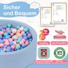 Aunekiv 35.4" x 11.8" Foam Ball Pit for Toddlers, Baby Round Balls Pool for Babies 1-3, Kids Play Ball Pits Ideal Gift for Boys and Girls, Balls Not Included, Lightblue view 4