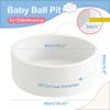 Aunekiv 35.4" x 11.8" Foam Ball Pit for Toddlers, Baby Round Balls Pool for Babies 1-3, Kids Play Ball Pits for Boys and Girls, Balls Not Included, White view 2
