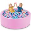 Aunekiv 47.2" x 15.7" Foam Ball Pit for Toddlers, Baby Round Balls Pool for Babies 1-3, Kids Play Ball Pits Ideal Gift for Boys and Girls, Balls Not Included, Pink view 1
