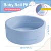 Aunekiv 47.2" x 15.7" Foam Ball Pit for Toddlers, Baby Round Balls Pool for Babies 1-3, Kids Play Ball Pits Ideal Gift for Boys and Girls, Balls Not Included, Lightblue view 2