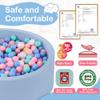 Aunekiv 47.2" x 15.7" Foam Ball Pit for Toddlers, Baby Round Balls Pool for Babies 1-3, Kids Play Ball Pits Ideal Gift for Boys and Girls, Balls Not Included, Lightblue view 4