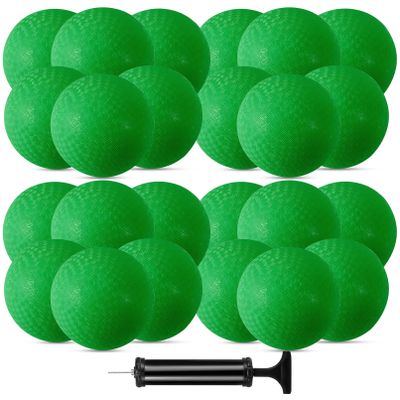 CACASO 24 Pieces Dodgeball Playground Ball Kickball (Dark Green)