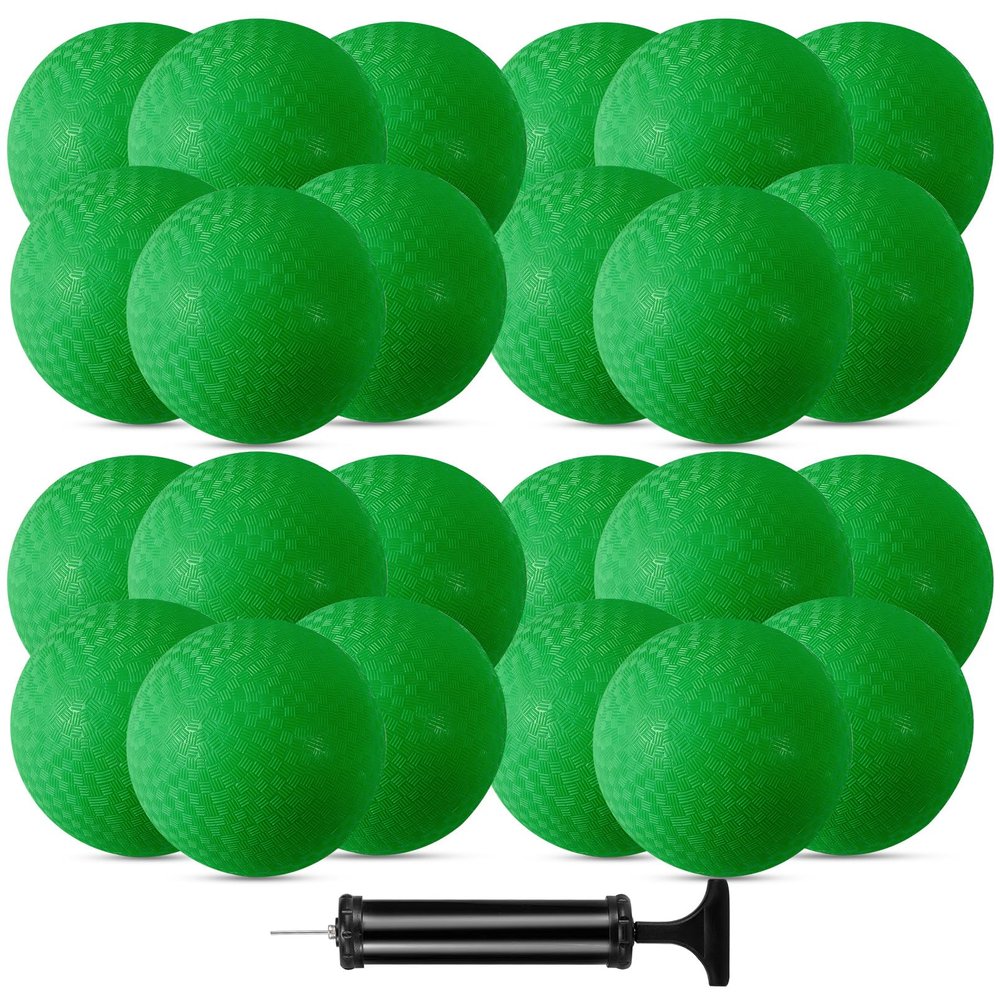 CACASO 24 Pieces Dodgeball Playground Ball Kickball (Dark Green)