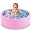 Aunekiv 35.4" x 11.8" Foam Ball Pit for Toddlers, Baby Round Balls Pool for Babies 1-3, Kids Play Ball Pits for Boys and Girls, Balls Not Included, Pink view 1