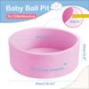 Aunekiv 35.4" x 11.8" Foam Ball Pit for Toddlers, Baby Round Balls Pool for Babies 1-3, Kids Play Ball Pits for Boys and Girls, Balls Not Included, Pink view 2