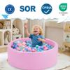 Aunekiv 35.4" x 11.8" Foam Ball Pit for Toddlers, Baby Round Balls Pool for Babies 1-3, Kids Play Ball Pits for Boys and Girls, Balls Not Included, Pink view 3