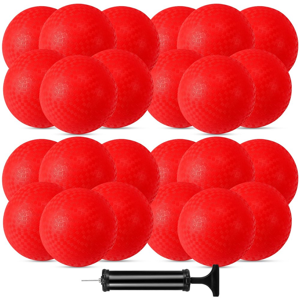 CACASO 24 Pcs Playground Balls,6 Inch Inflatable Dodge Balls,Sport Bouncy Balls with a Hand Pump,Dodgeball Balls for Indoors Outdoors Ball Games,Gym,School,Camps,Picnic