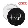 Saxophone Heartbeat Buttons Pins Novelty Decoration Round Badge 1 PC view 2