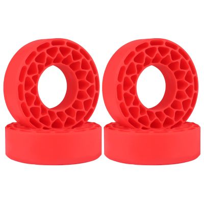 HobbyPark 1.0 Tires Silicone Inserts Foam fit 62-64mm*24mm for 1/18 1/24 Scale RC Crawler Trucks, Super Soft, 4pcs (Red)