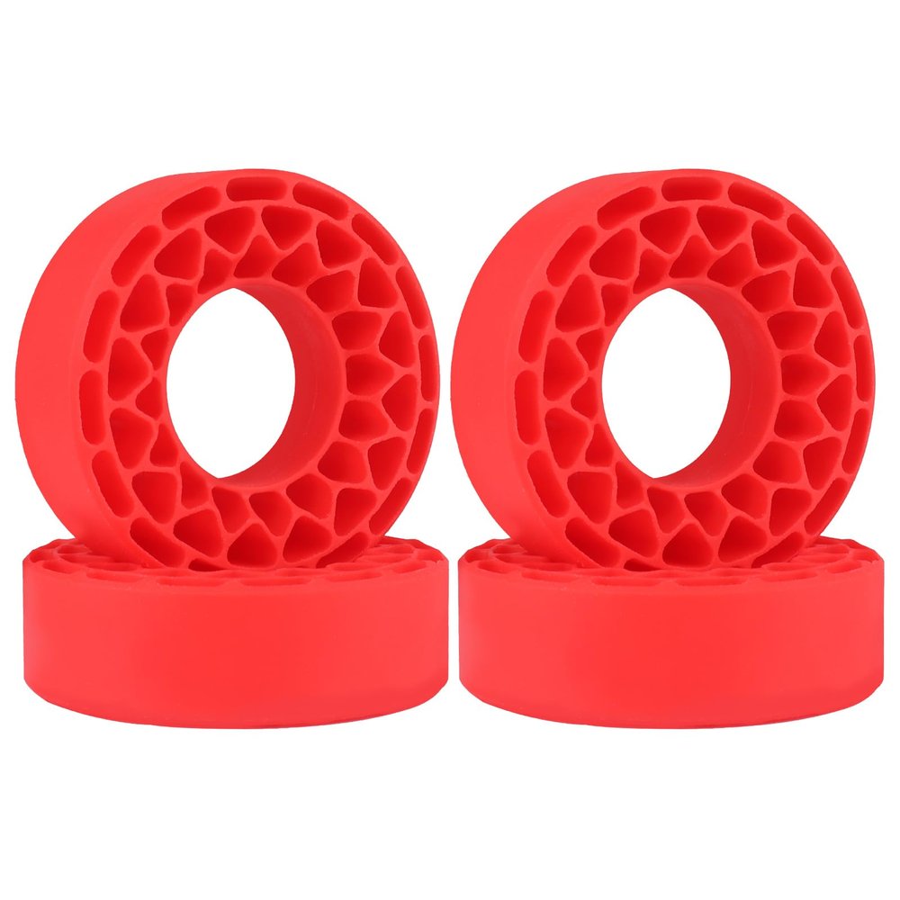 HobbyPark 1.0 Tires Silicone Inserts Foam fit 62-64mm*24mm for 1/18 1/24 Scale RC Crawler Trucks, Super Soft, 4pcs (Red)