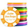 100 Custom Poker Chips, Drink Token Chips Imprinted with Personalized Logo, Image or Text, Double Sided Full Color Print Custom Tokens for Bars, Party, Poker Games, Casino Night (Orange, 37MM) view 1