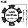 100 Custom Poker Chips, Drink Token Chips Imprinted with Personalized Logo, Image or Text, Double Sided Full Color Print Custom Tokens for Bars, Party, Poker Games, Casino Night (Black, 40MM) view 2