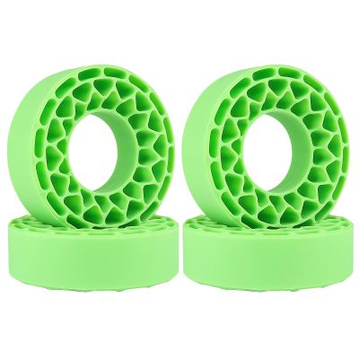 HobbyPark 1.0 Tires Silicone Inserts Foam fit 62-64mm*24mm for 1/18 1/24 Scale RC Crawler Trucks, Super Soft, 4pcs (Green)