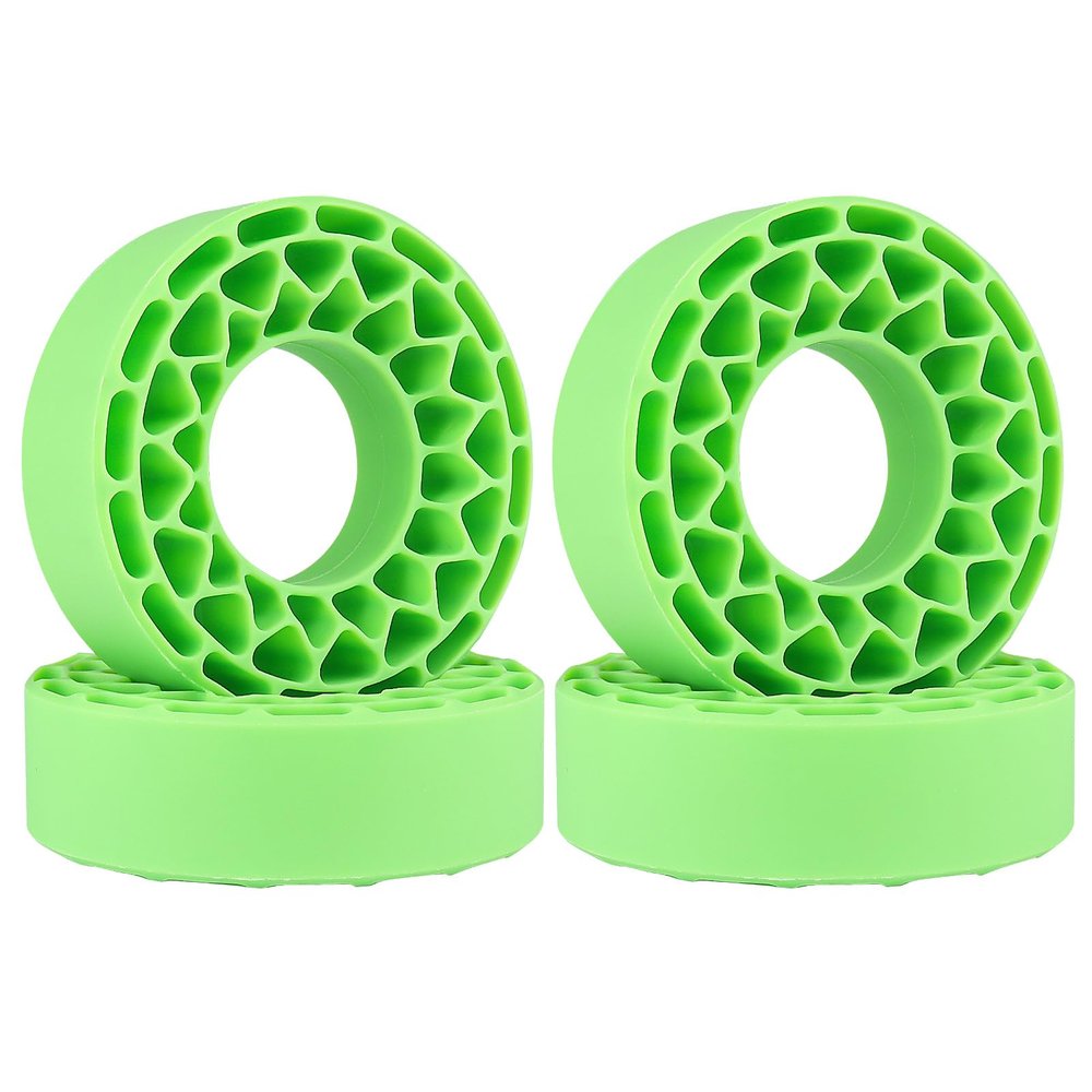 HobbyPark 1.0 Tires Silicone Inserts Foam fit 62-64mm*24mm for 1/18 1/24 Scale RC Crawler Trucks, Super Soft, 4pcs (Green)