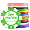 100 Custom Poker Chips, Drink Token Chips Imprinted with Personalized Logo, Image or Text, Double Sided Full Color Print Custom Tokens for Bars, Party, Poker Games, Casino Night (Green, 37MM) view 1