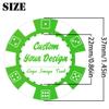 100 Custom Poker Chips, Drink Token Chips Imprinted with Personalized Logo, Image or Text, Double Sided Full Color Print Custom Tokens for Bars, Party, Poker Games, Casino Night (Green, 37MM) view 2
