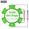 100 Custom Poker Chips, Drink Token Chips Imprinted with Personalized Logo, Image or Text, Double Sided Full Color Print Custom Tokens for Bars, Party, Poker Games, Casino Night (Green, 40MM) view 2