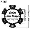 100 Custom Poker Chips, Drink Token Chips Imprinted with Personalized Logo, Image or Text, Double Sided Full Color Print Custom Tokens for Bars, Party, Poker Games, Casino Night (Black, 37MM) view 2