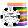 100 Custom Poker Chips, Drink Token Chips Imprinted with Personalized Logo, Image or Text, Double Sided Full Color Print Custom Tokens for Bars, Party, Poker Games, Casino Night (White, 40MM) view 1