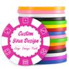 100 Custom Poker Chips, Drink Token Chips Imprinted with Personalized Logo, Image or Text, Double Sided Full Color Print Custom Tokens for Bars, Party, Poker Games, Casino Night (Rose Red, 40MM) view 1