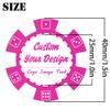 100 Custom Poker Chips, Drink Token Chips Imprinted with Personalized Logo, Image or Text, Double Sided Full Color Print Custom Tokens for Bars, Party, Poker Games, Casino Night (Rose Red, 40MM) view 2