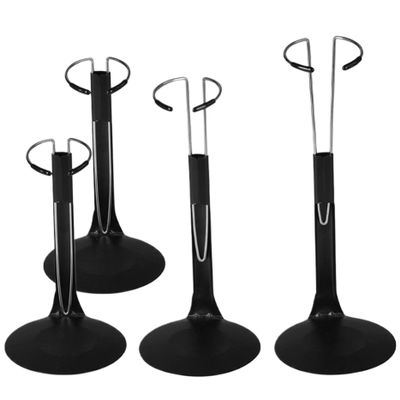 Peosaard 4PCS Doll Stand, 1/6 Action Figure Stand, Adjustable C-Shape Doll Holder Stand, Easy to Install Metal Doll Display Stand for Waist to Feet 5.1-8.3 Inch Dolls Doll Stands