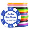 100 Custom Poker Chips, Drink Token Chips Imprinted with Personalized Logo, Image or Text, Double Sided Full Color Print Custom Tokens for Bars, Party, Poker Games, Casino Night (Blue, 37MM) view 1