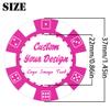 100 Custom Poker Chips, Drink Token Chips Imprinted with Personalized Logo, Image or Text, Double Sided Full Color Print Custom Tokens for Bars, Party, Poker Games, Casino Night (Rose Red, 37MM) view 2